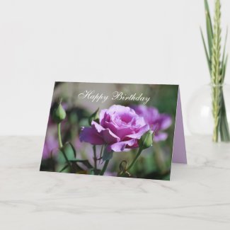Happy Birthday Lavender Rose Card