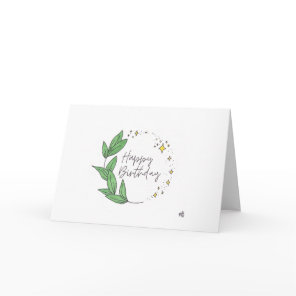 Happy Birthday Leaves and Stars Card