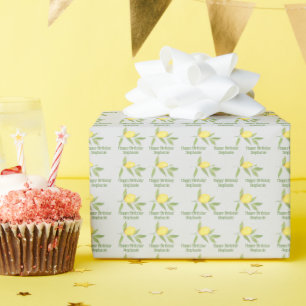 Happy Birthday Lemon Pattern Wrapping Paper
