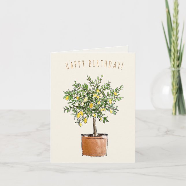 Happy Birthday Lemon Tree Card (Front)