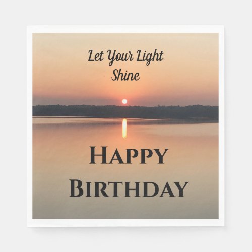 Happy Birthday Let Your Light Shine Sunset Napkins