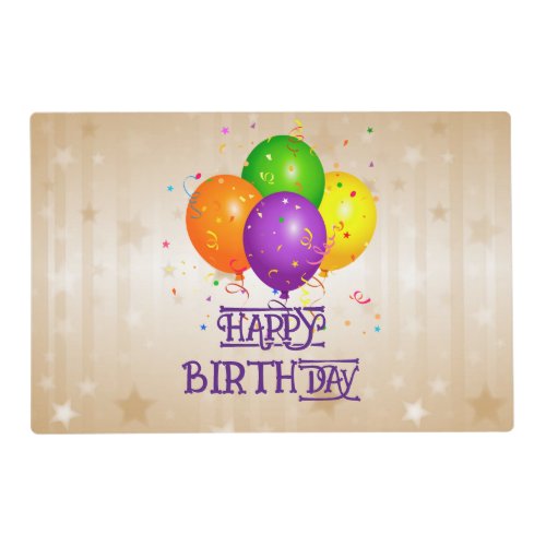 HAPPY BIRTHDAYLets party Placemat