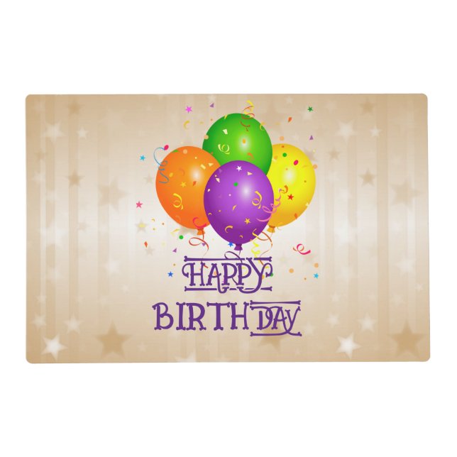 HAPPY BIRTHDAY...Let's party! Placemat (Front)