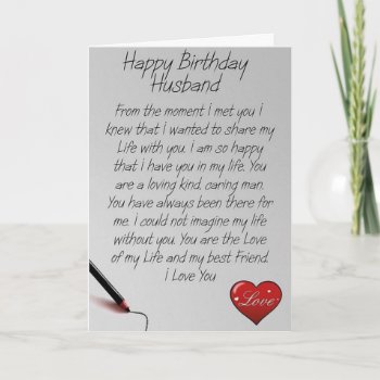 **happy Birthday Letter** To My ***husband*** Card by kidnonna at Zazzle