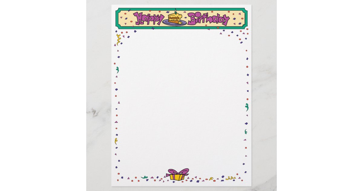Happy Birthday Letterhead Zazzle