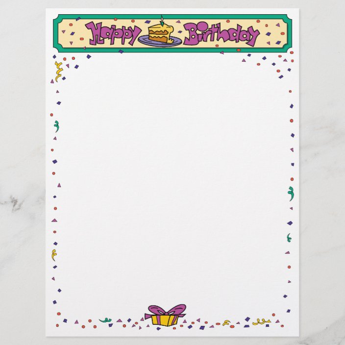 Happy Birthday Letterhead | Zazzle.com