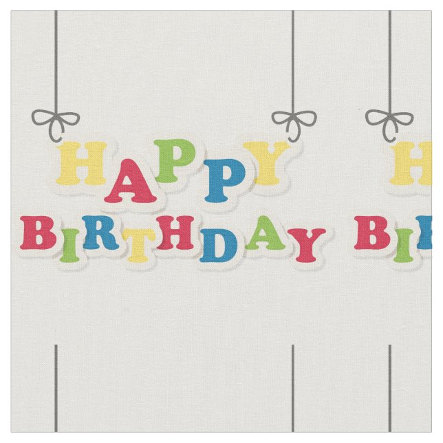 Happy Birthday Letters Fabric (Close Up)