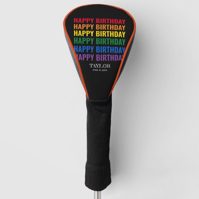 Happy Birthday LGBT Pride LGBTQ Transgender Golf Head Cover (Front)