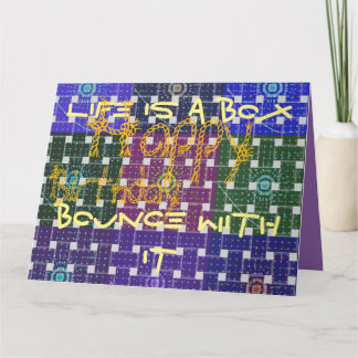 Happy Birthday Life is a Box tartan plaid Card