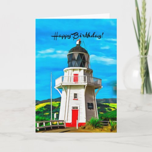 Happy Birthday Lighthouse Fine Art Card