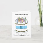 Happy Birthday Like a Daughter to Me Card<br><div class="desc">A simple illustration of a white,  iced birthday cake which is covered with lit candles. The words 'Happy birthday you are like a Daughter to me' accompany the image,  which is set against a white background.</div>
