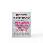 Happy birthday lil bro card Happy birthday lil bro card
