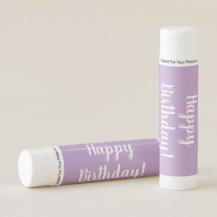 Happy Birthday Lilac Purple Birthday Party Favor Lip Balm