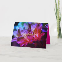 Happy Birthday Lilies Personalizable Birthday Card