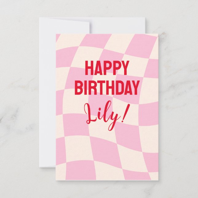 Happy Birthday Lily Custom Name Personalized  Card (Front)