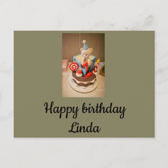 Happy birthday Linda Postcard (Front)
