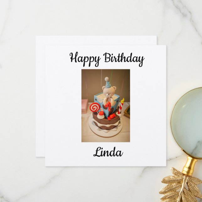 Happy birthday Linda Thank You Card (Front/Back In Situ)