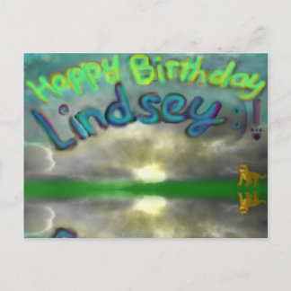 Happy Birthday Lindsey Lioness Post Card