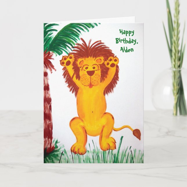 Happy Birthday Lion Card (Front)