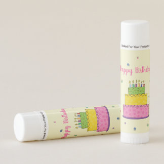 Happy Birthday Lip Balm Colorful Cake Lip Balm