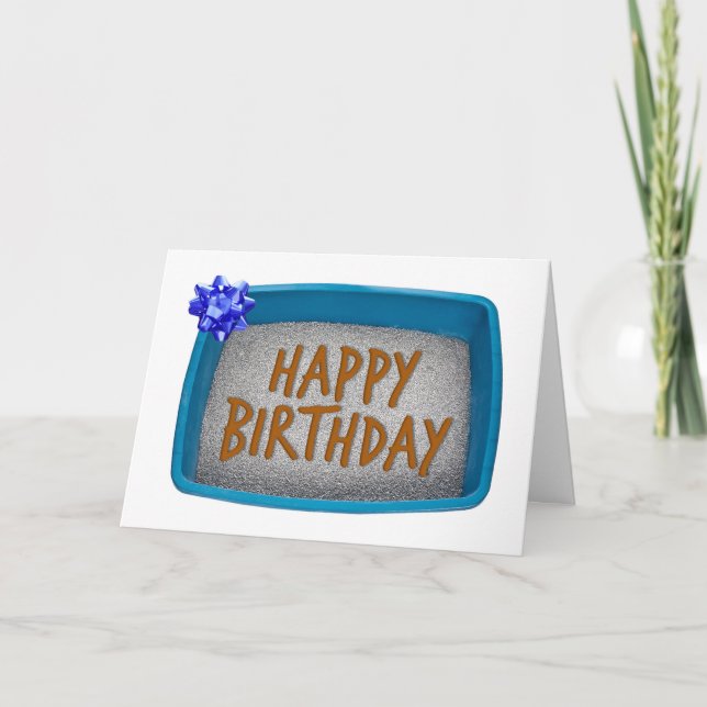 Happy Birthday Litter Box Humor Holiday Card (Front)