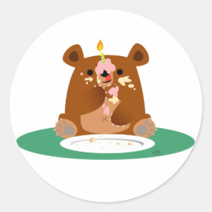 Happy Birthday, little bear!! Classic Round Sticker