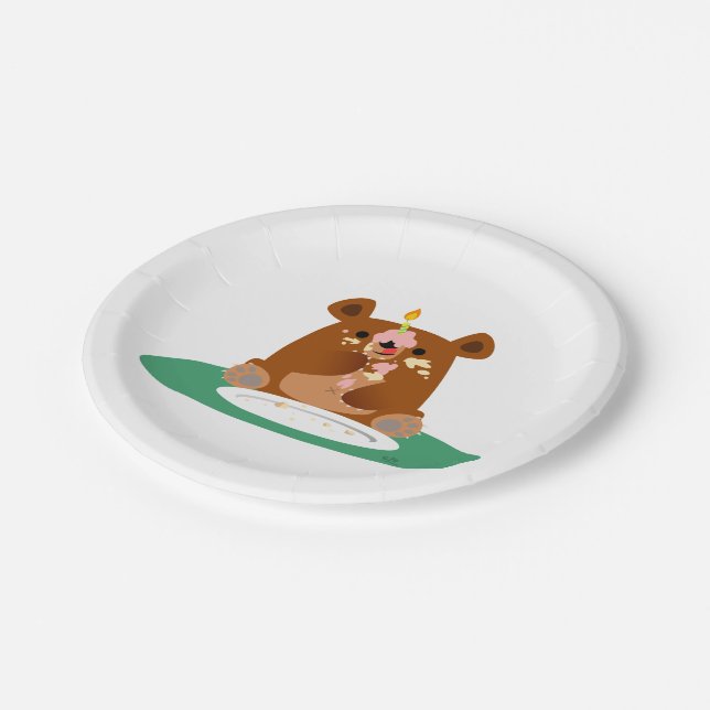 Happy Birthday, little bear!! Paper Plates (Angled)