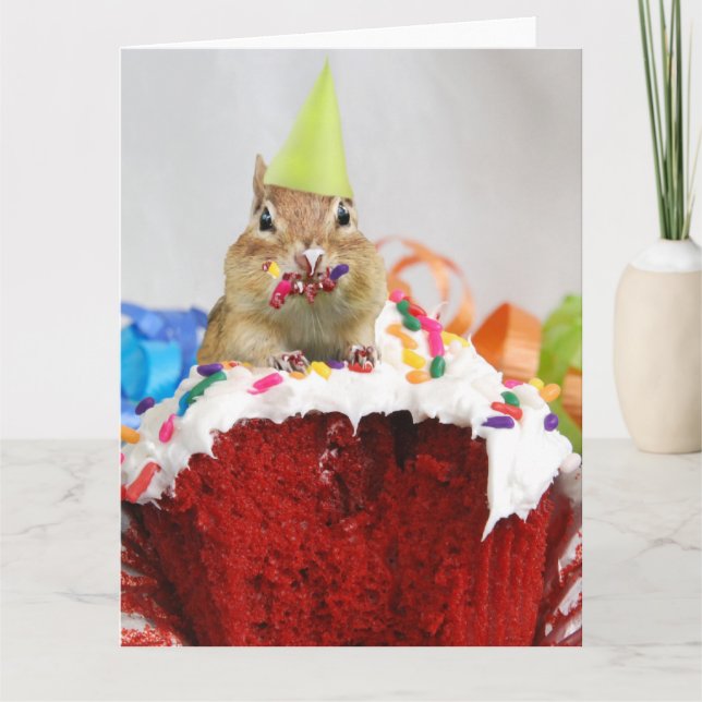 Happy Birthday Little Chipmunk Card (Front)