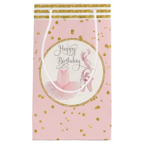 Happy Birthday Little Girl Ballet Tutu n Slippers Small Gift Bag