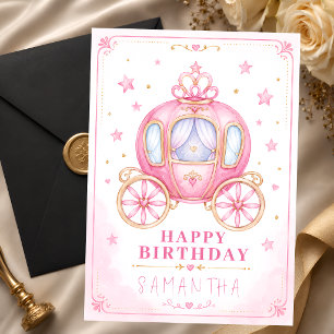 Happy birthday little princess carriage card