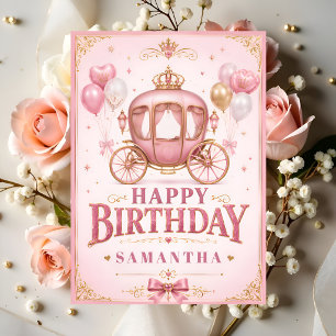 Happy birthday little princess carriage card