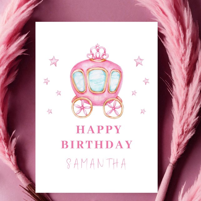 Happy birthday little princess carriage card (Creator Uploaded)