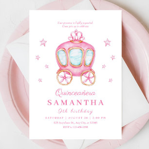 Happy birthday little princess carriage invitation