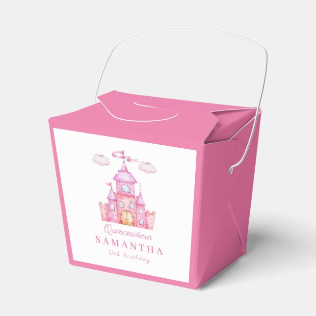 Happy birthday little princess castle favor boxes (Front Side)