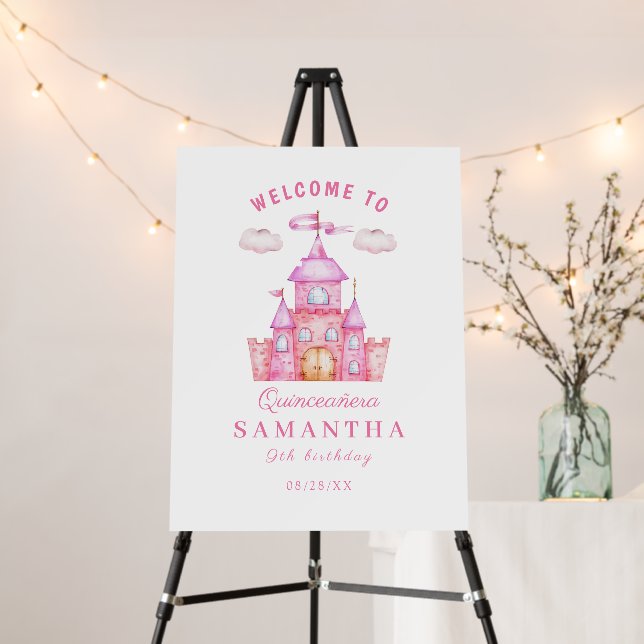 Happy birthday little princess castle foam board (In Situ (Stand))