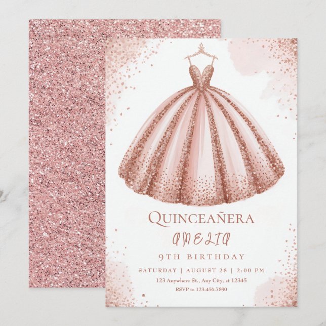 Happy birthday little princess castle invitation (Front/Back)