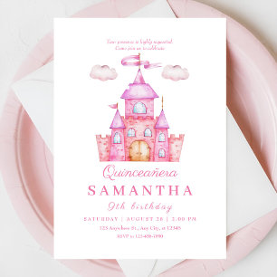 Happy birthday little princess castle invitation