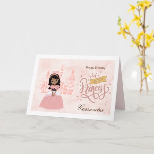 Happy Birthday Little Princess Custom Name Card