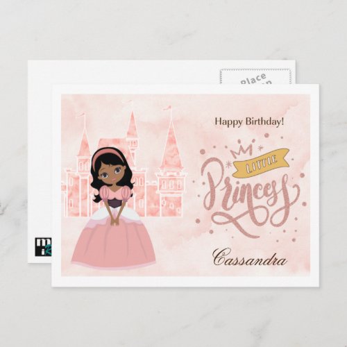 Happy Birthday Little Princess Custom Name  Postcard