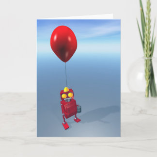 Happy Birthday Little Red Robot Card