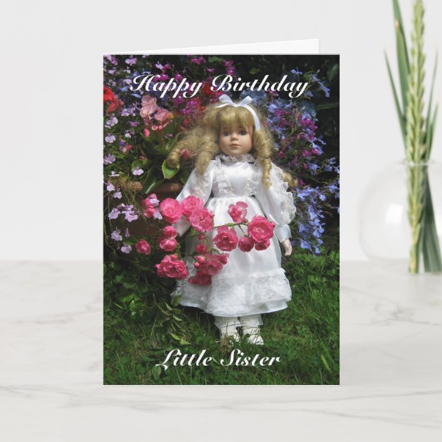 Happy Birthday little sister Card (Front)