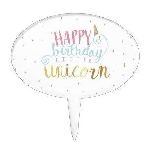 Happy Birthday Little Unicorn Festive Cake Topper
