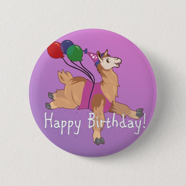 Happy Birthday Llama! Button (Front)