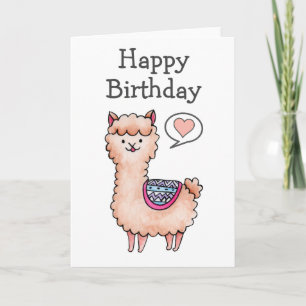Happy Birthday Llama Card
