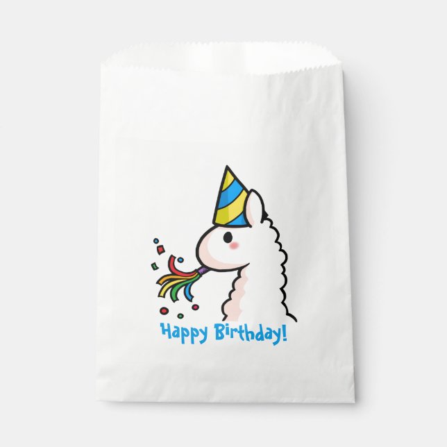 Happy Birthday Llama Favor Bags (Front)