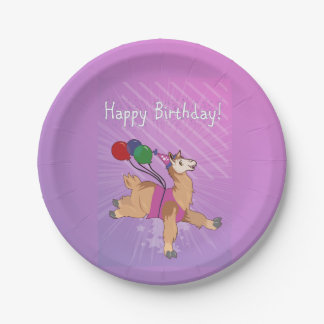Happy Birthday Llama! Paper Plates