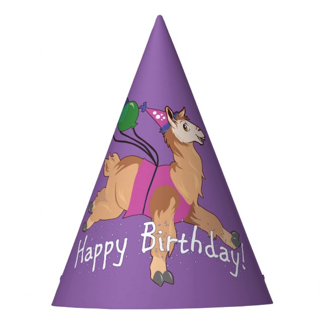 Happy Birthday Llama! Party Hat (Front)