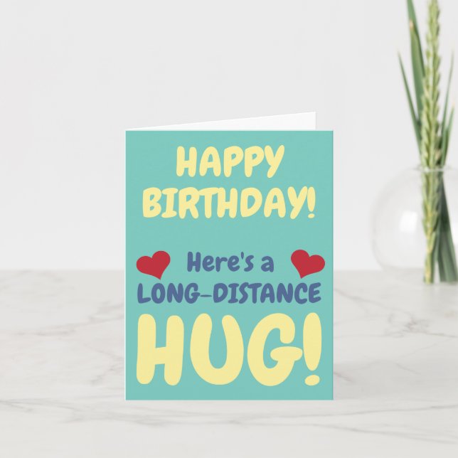 Happy Birthday Long Distance Hug Card (Front)