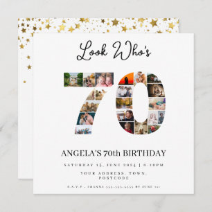 happy birthday look who's 70 photo montage invitation