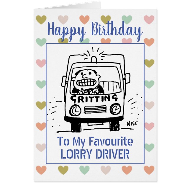 Happy Birthday Lorry Driver Cards (Front)